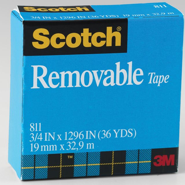 Tape 811 Removable 1 Inch Core 3/4X36 Yard