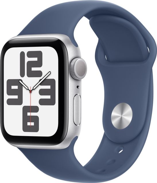 Apple Watch SE GPS 40mm Silver Aluminum Case with Denim Sport Band - S/M - ONLINE ONLY