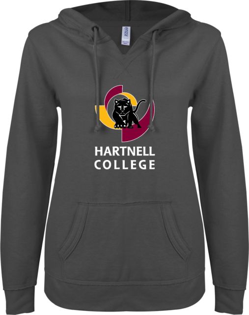 Hartnell ENZA Womens V Notch Raw Edge Fleece Hoodie Hartnell Vertical - ONLINE ONLY
