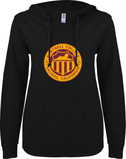 Hartnell ENZA Womens V Notch Raw Edge Fleece Hoodie Seal - ONLINE ONLY