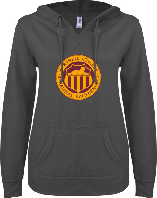 Hartnell ENZA Womens V Notch Raw Edge Fleece Hoodie Seal - ONLINE ONLY