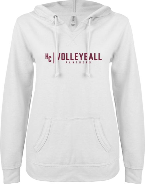 Hartnell ENZA Womens V Notch Raw Edge Fleece Hoodie HC Volleyball - ONLINE ONLY