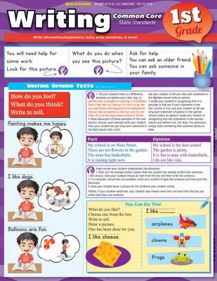 WRITING COMMON CORE 1ST GRADE