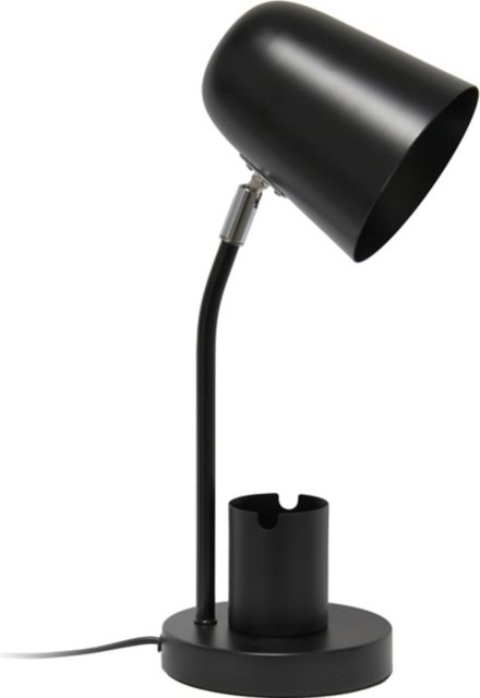 Simple Designs 15.75 Sleek Essentials Metal Table Desk Lamp with Compartment, for Office